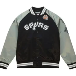 Men Mitchell & Ness Jackets & Outerwear-Hof N&N Satin Jacket San Antonio Spurs Tony Parker