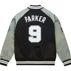 Men Mitchell & Ness Jackets & Outerwear-Hof N&N Satin Jacket San Antonio Spurs Tony Parker