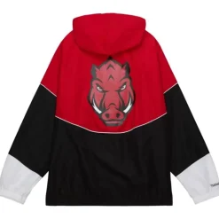 Men Mitchell & Ness Jackets & Outerwear-Home Team Lightweight Windbreaker University Of Arkansas