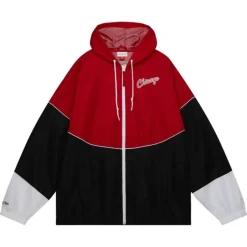 Men Mitchell & Ness Jackets & Outerwear-Home Team Lightweight Windbreaker Chicago Bulls