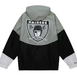 Men Mitchell & Ness Jackets & Outerwear-Home Team Lightweight Windbreaker Oakland Raiders
