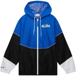 Men Mitchell & Ness Jackets & Outerwear-Home Team Lightweight Windbreaker St. Louis Blues