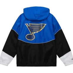 Men Mitchell & Ness Jackets & Outerwear-Home Team Lightweight Windbreaker St. Louis Blues