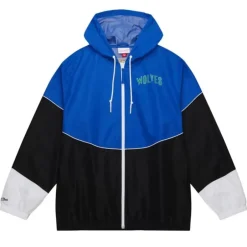 Men Mitchell & Ness Jackets & Outerwear-Home Team Lightweight Windbreaker Minnesota Timberwolves