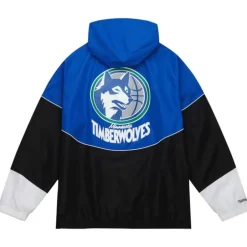 Men Mitchell & Ness Jackets & Outerwear-Home Team Lightweight Windbreaker Minnesota Timberwolves
