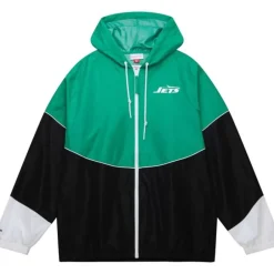 Men Mitchell & Ness Jackets & Outerwear-Home Team Lightweight Windbreaker New York Jets