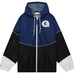 Men Mitchell & Ness Jackets & Outerwear-Home Team Lightweight Windbreaker Georgetown University