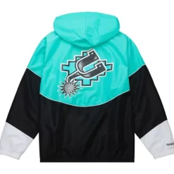 Men Mitchell & Ness Jackets & Outerwear-Home Team Lightweight Windbreaker San Antonio Spurs
