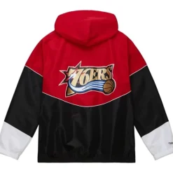 Men Mitchell & Ness Jackets & Outerwear-Home Team Lightweight Windbreaker Philadelphia 76Ers