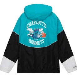 Men Mitchell & Ness Jackets & Outerwear-Home Team Lightweight Windbreaker Charlotte Hornets