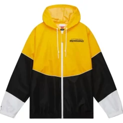 Men Mitchell & Ness Jackets & Outerwear-Home Team Lightweight Windbreaker Pittsburgh Penguins