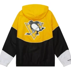 Men Mitchell & Ness Jackets & Outerwear-Home Team Lightweight Windbreaker Pittsburgh Penguins
