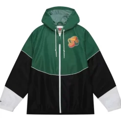Men Mitchell & Ness Jackets & Outerwear-Home Team Lightweight Windbreaker Seattle Supersonics