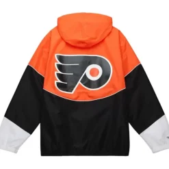 Men Mitchell & Ness Jackets & Outerwear-Home Team Lightweight Windbreaker Philadelphia Flyers