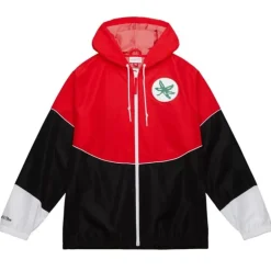 Men Mitchell & Ness Jackets & Outerwear-Home Team Lightweight Windbreaker Ohio State