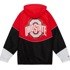 Men Mitchell & Ness Jackets & Outerwear-Home Team Lightweight Windbreaker Ohio State