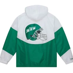 Men Mitchell & Ness Jackets & Outerwear-Home Team Lightweight Windbreaker New York Jets
