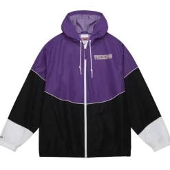 Men Mitchell & Ness Jackets & Outerwear-Home Team Lightweight Windbreaker Minnesota Vikings