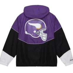 Men Mitchell & Ness Jackets & Outerwear-Home Team Lightweight Windbreaker Minnesota Vikings