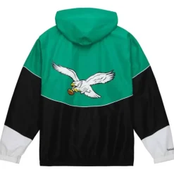 Men Mitchell & Ness Jackets & Outerwear-Home Team Lightweight Windbreaker Philadelphia Eagles