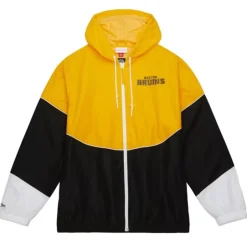 Men Mitchell & Ness Jackets & Outerwear-Home Team Lightweight Windbreaker Boston Bruins