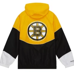 Men Mitchell & Ness Jackets & Outerwear-Home Team Lightweight Windbreaker Boston Bruins