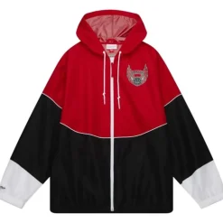 Men Mitchell & Ness Jackets & Outerwear-Home Team Lightweight Windbreaker Portland Trail Blazers
