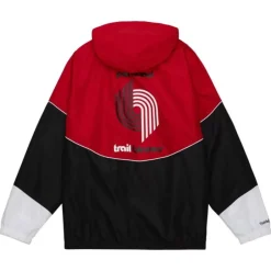 Men Mitchell & Ness Jackets & Outerwear-Home Team Lightweight Windbreaker Portland Trail Blazers