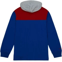 Men Mitchell & Ness T-Shirts & Tops-Hooded Rugby Polo Buffalo Bills