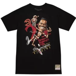 Men Mitchell & Ness T-Shirts & Tops-Hwc Caricatures Tee Atlanta Hawks Dominique Wilkins