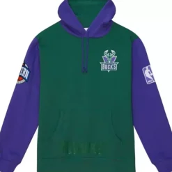 Men Mitchell & Ness Hoodies & Sweatshirts-Hwc Night Fleece Hoody Milwaukee Bucks