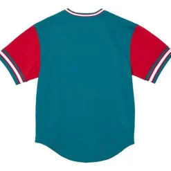 Men Mitchell & Ness T-Shirts & Tops-Hwc Night Mesh V-Neck Detroit Pistons