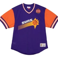 Men Mitchell & Ness T-Shirts & Tops-Hwc Night Mesh V-Neck Phoenix Suns