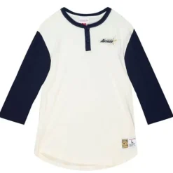 Men Mitchell & Ness T-Shirts & Tops-Icon Henley Houston Astros