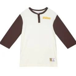 Men Mitchell & Ness T-Shirts & Tops-Icon Henley San Diego Padres
