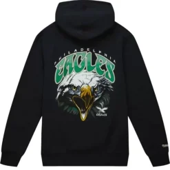 Men Mitchell & Ness Hoodies & Sweatshirts-Illustrated Hoodie Philadelphia Eagles