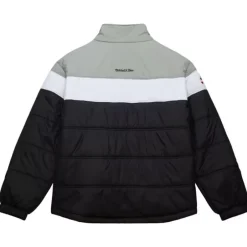 Men Mitchell & Ness Jackets & Outerwear-In The Clutch Puffer Jacket Vintage Logo Oakland Raiders