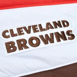 Men Mitchell & Ness Jackets & Outerwear-In The Clutch Puffer Jacket Vintage Logo Cleveland Browns