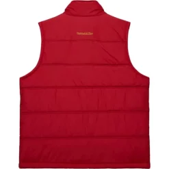 Men Mitchell & Ness Jackets & Outerwear-In The Clutch Puffer Vest Vintage Logo San Francisco 49Ers