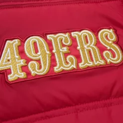Men Mitchell & Ness Jackets & Outerwear-In The Clutch Puffer Vest Vintage Logo San Francisco 49Ers