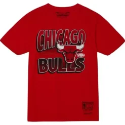 Men Mitchell & Ness T-Shirts & Tops-Incline Stacked Tee Chicago Bulls
