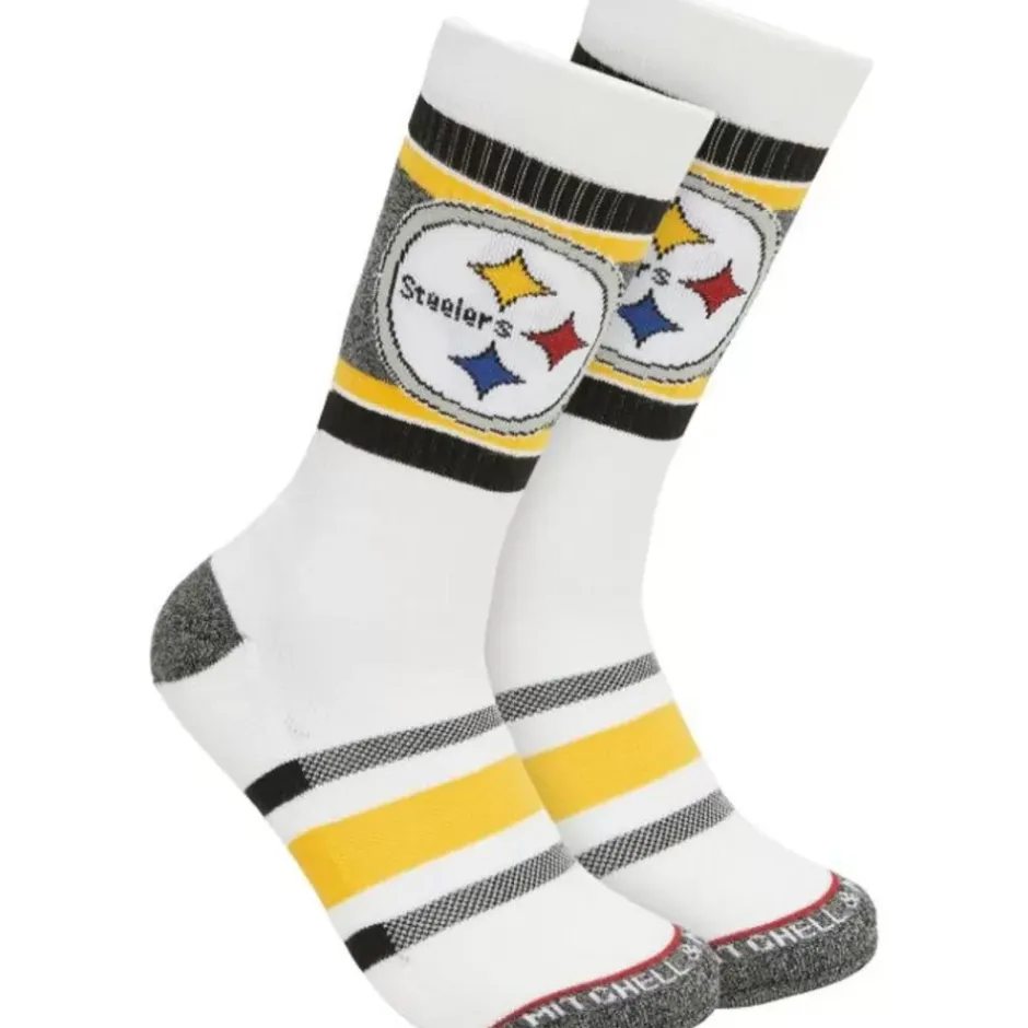Woman Mitchell & Ness Accessories-Interception Crew Socks Pittsburgh Steelers