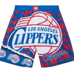 Men Mitchell & Ness Shorts-Jumbotron 2.0 Sublimated Shorts Los Angeles Clippers