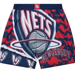 Men Mitchell & Ness Shorts-Jumbotron 2.0 Sublimated Shorts New Jersey Nets