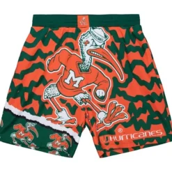 Men Mitchell & Ness Shorts-Jumbotron 2.0 Sublimated Shorts University Of Miami