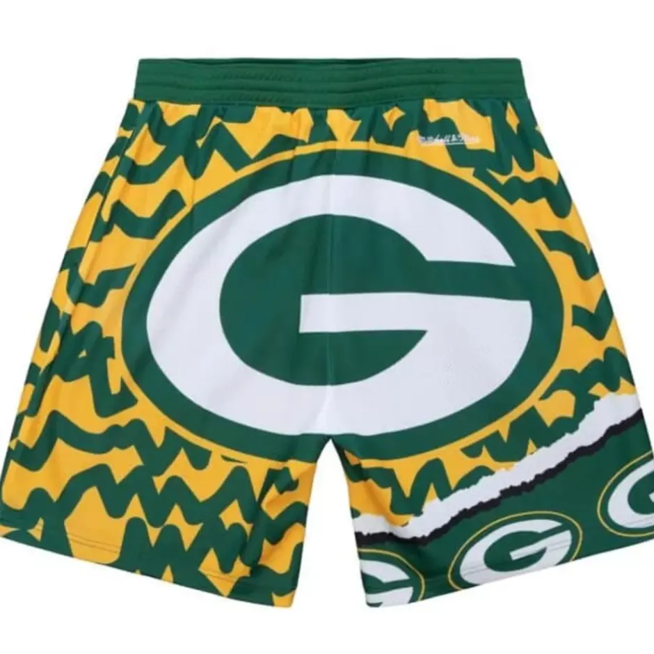 Men Mitchell & Ness Shorts-Jumbotron 2.0 Sublimated Shorts Green Bay Packers