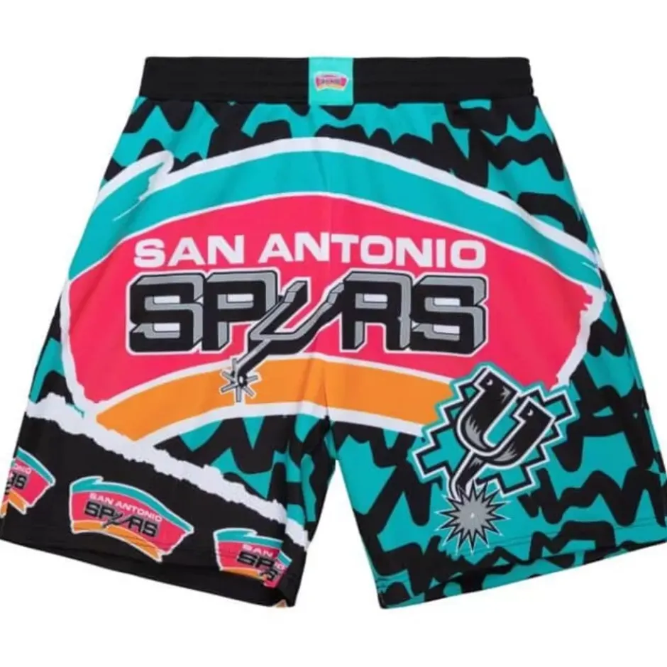 Men Mitchell & Ness Shorts-Jumbotron 2.0 Sublimated Shorts San Antonio Spurs