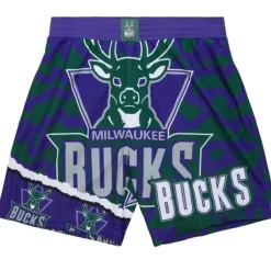 Men Mitchell & Ness Shorts-Jumbotron 2.0 Sublimated Shorts Milwaukee Bucks