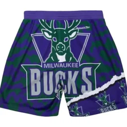 Men Mitchell & Ness Shorts-Jumbotron 2.0 Sublimated Shorts Milwaukee Bucks