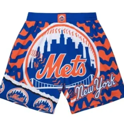 Men Mitchell & Ness Shorts-Jumbotron 2.0 Sublimated Shorts New York Mets